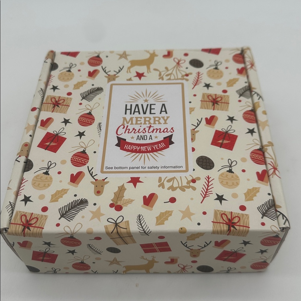 SCENTED CANDLE 4 Tins Boxed Gift Set Christmas & New Year Wishes Vegetable Wax